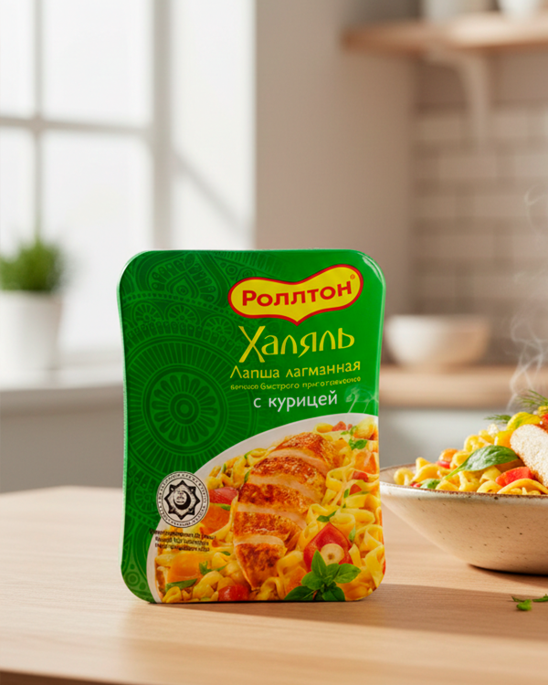 ROLLTON Лапша с курицей халяль 90г