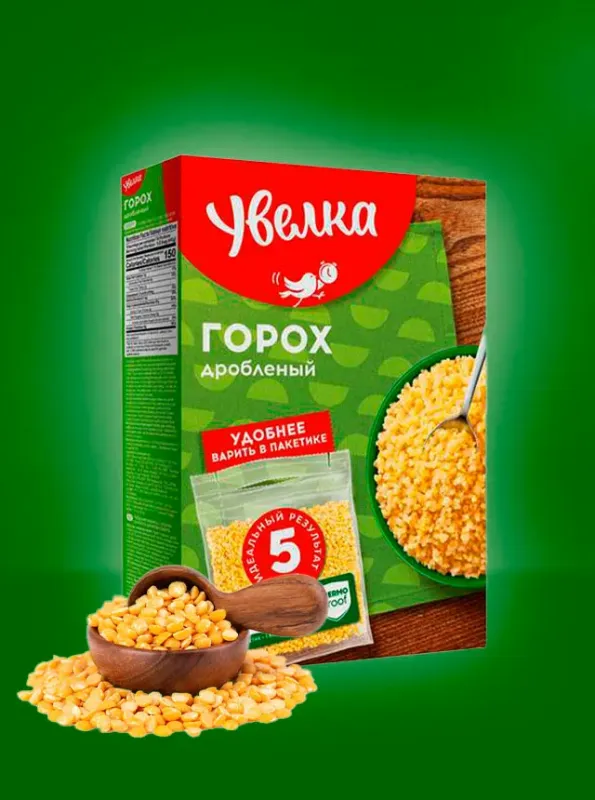 "УВЕЛКА" Kрупа горох дробленый 80гp*5