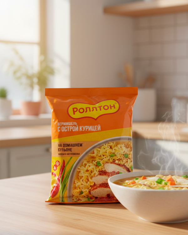 ROLLTON Вермишель с острой курицей 60г