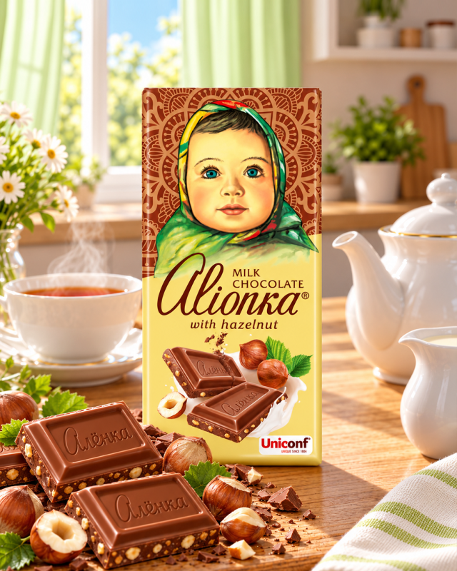 "АЛЁНКА" Молочный шоколад фундук 75г