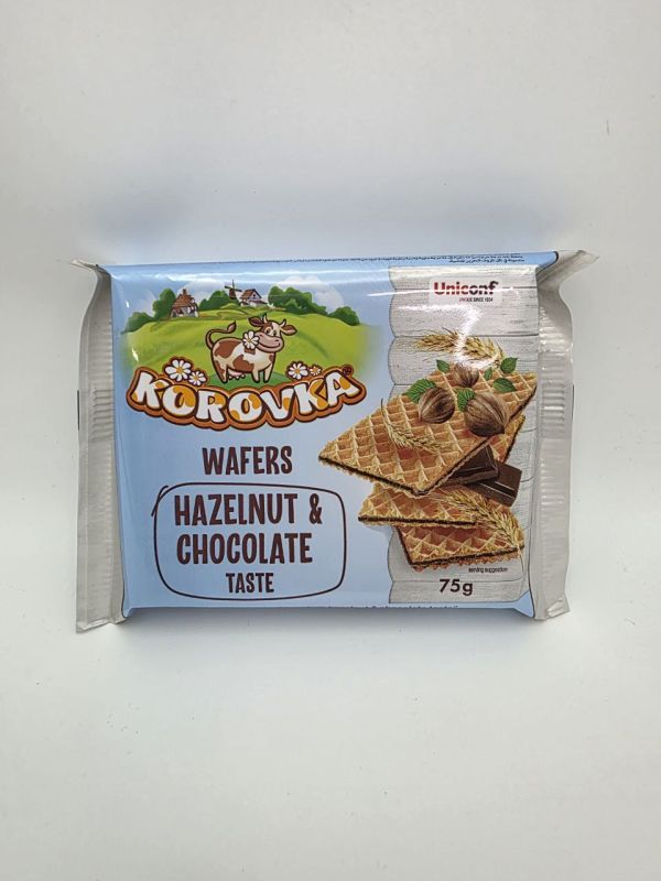"КОРОВКА" Вафли шоколад с фундуком 75г
