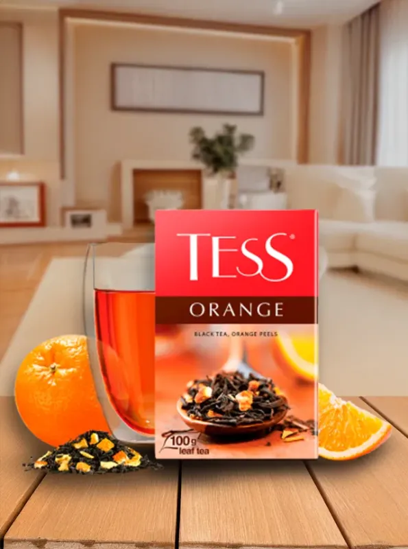 "TESS" Черный Чай ORANGE с цедрой aпельсина 100gr