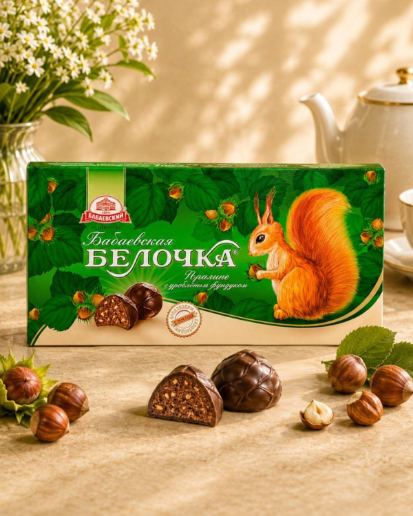 БАБАЕВСКИЙ Белочка Пралине с фундуком 340г