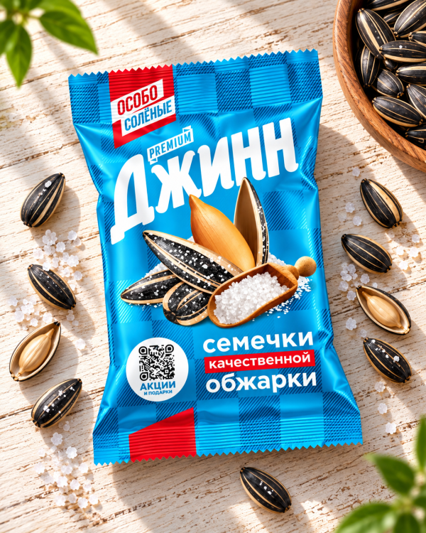 "ДЖИНН" СОЛНЕЧНЫЙ ВЕЛИКАН Соленые семечки X2 100г