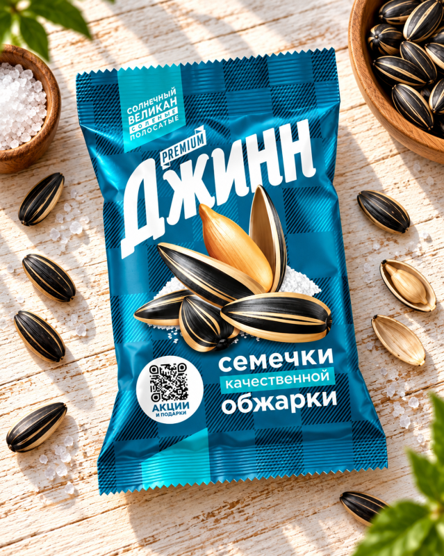 "ДЖИНН" СОЛНЕЧНЫЙ ВЕЛИКАН Соленые семечки 300г