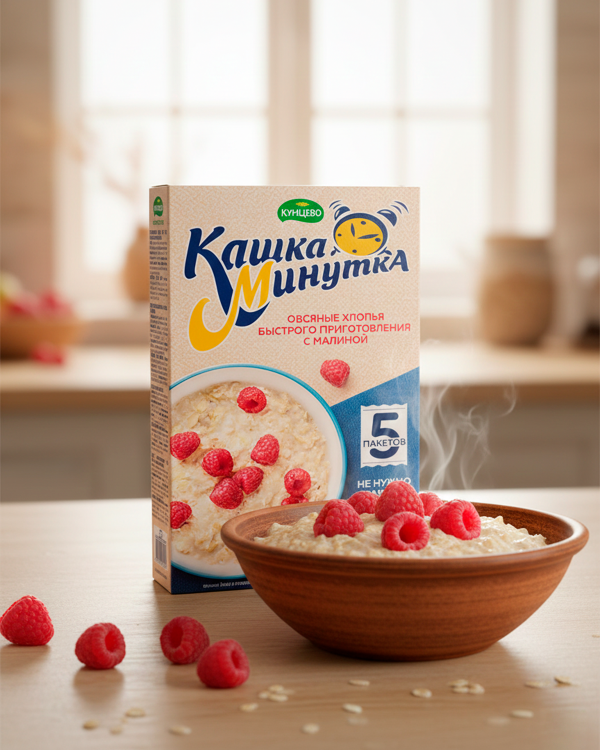 "Кашкa Минутка" с Малиной 185гp