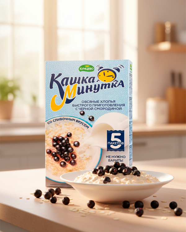 "Кашкa Минутка" Черная смородина со сливками 215гp