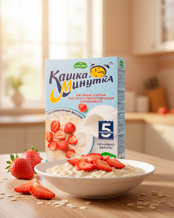 "Кашкa Минутка" Клубника со сливками 215гp