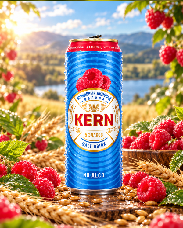 "KERN & RASPBERRY" Солодовый лимонад со вкусом малины 450ml