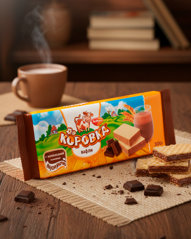 "КОРОВКА" Вафли с шоколадной начинкой 300gr