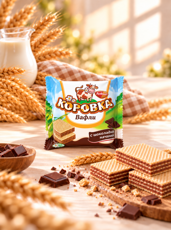 "КОРОВКА" Вафли с шоколадной начинкой 75gr