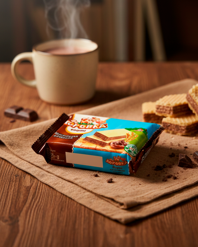 "КОРОВКА" Вафли с шоколадной начинкой 75gr