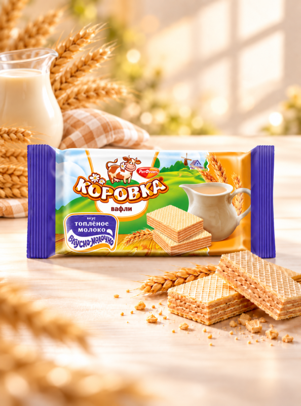 Вафли «Коровка» со вкусом топлёного молока, 150г