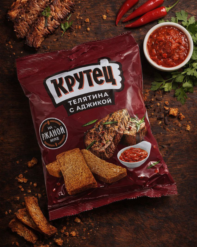 KRUTEC Сухари острая Говядина  80г