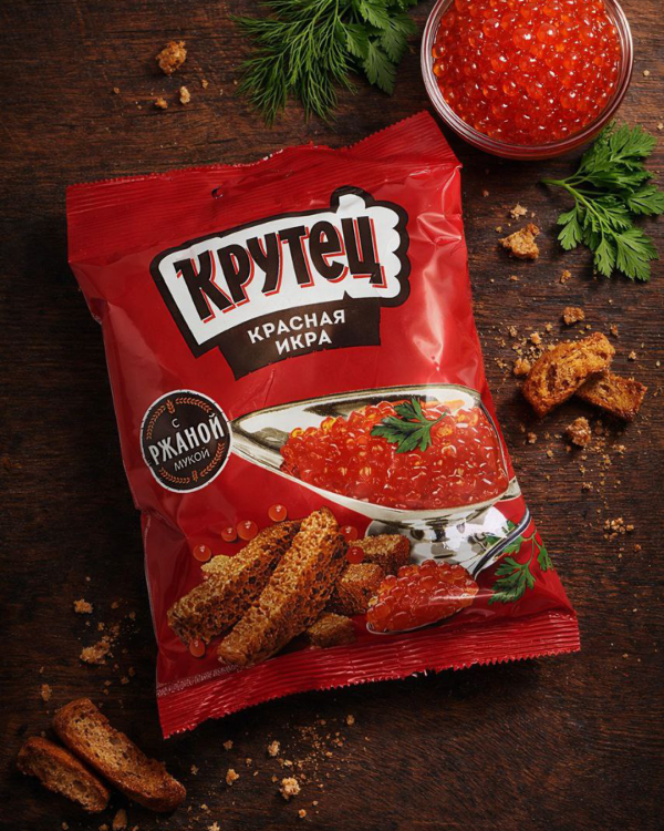 KRUTEC Сухари со вкусом Красной Икры  80г