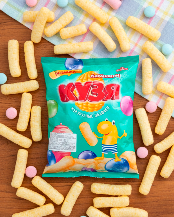 "КУЗЯ" Кукурузные палочки Баббл гам 100г