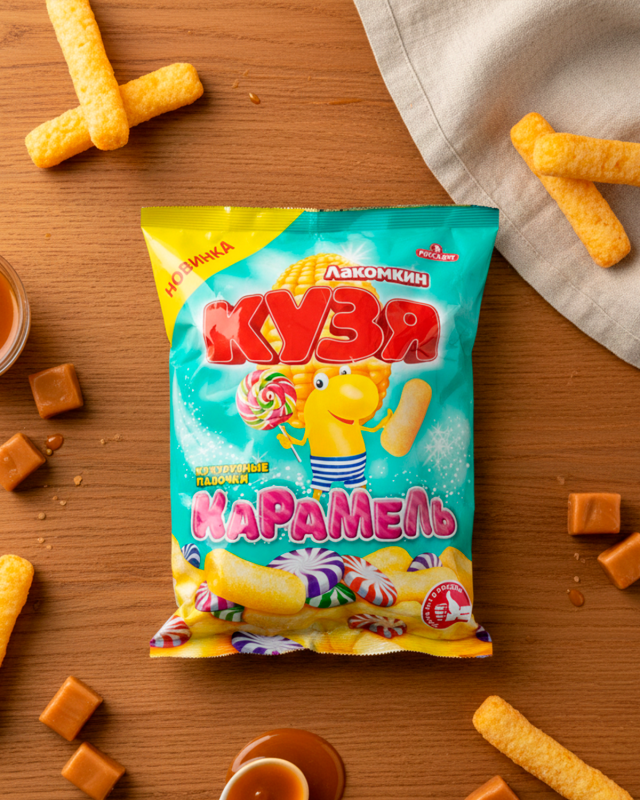 "КУЗЯ" Кукурузные палочки карамельные 100гр