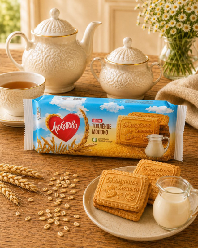 "ЛЮБЯТОВО" Печенье вкус Молоко 267г