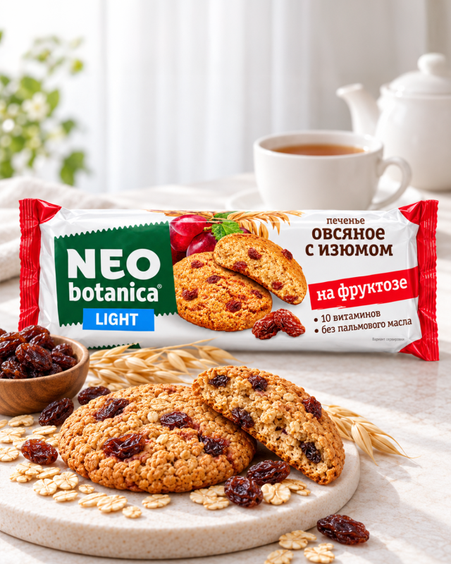 "NEO BOTANICA" Печенье овсяное с изюмом на фруктозе 280г