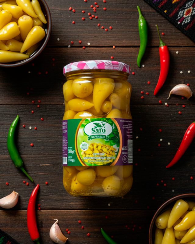 "SAFO" Острый маринованный перец (бейби) 360gr