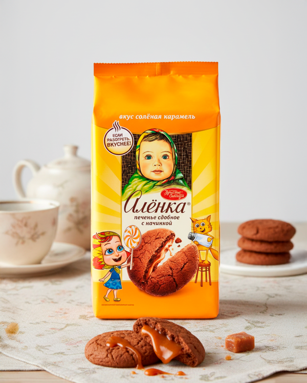 Печенье "Алёнка" с начинкой со вкусом солёной карамели, 160 гp