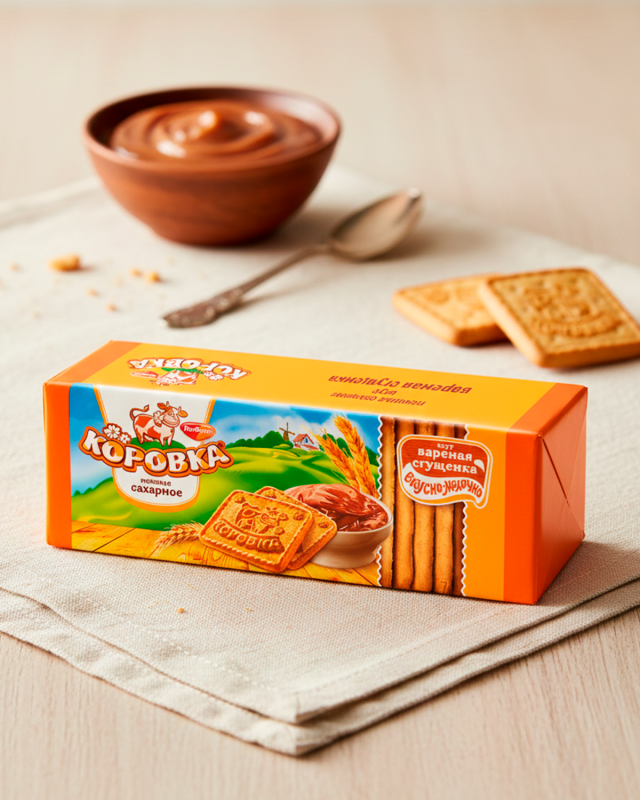 «КОРОВКА» Печенье с варёной сгущёнкой, 280гp