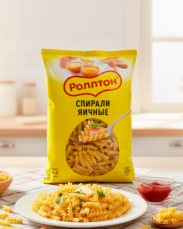 ROLLTON Макароны яичные спирали 400г