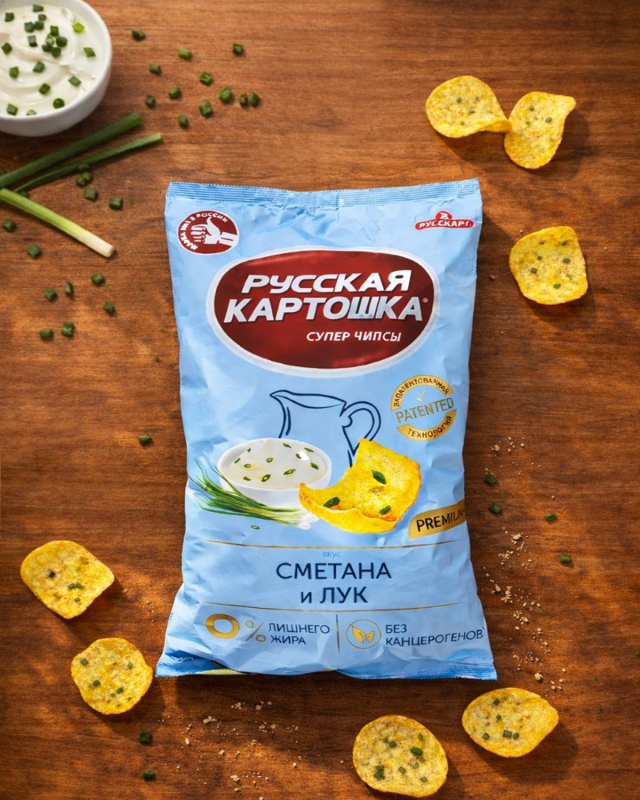 "Русская Картошка" Картофельные чипсы сметана и лук 140г