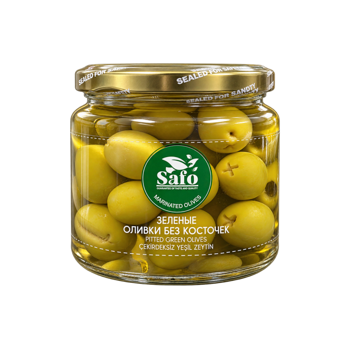 "SAFO" Зеленые оливки без косточек 300г