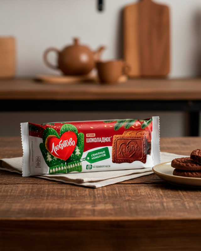 ЛЮБЯТОВО Печенье вкус Шоколада 230г