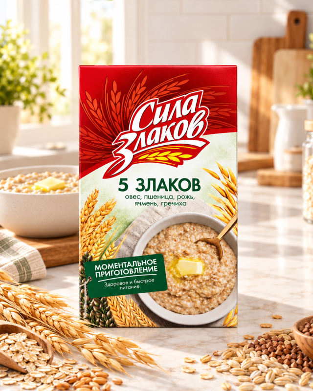 “СИЛА ЗЛАКОВ” Овсяные хлопья 5 злаков 400г
