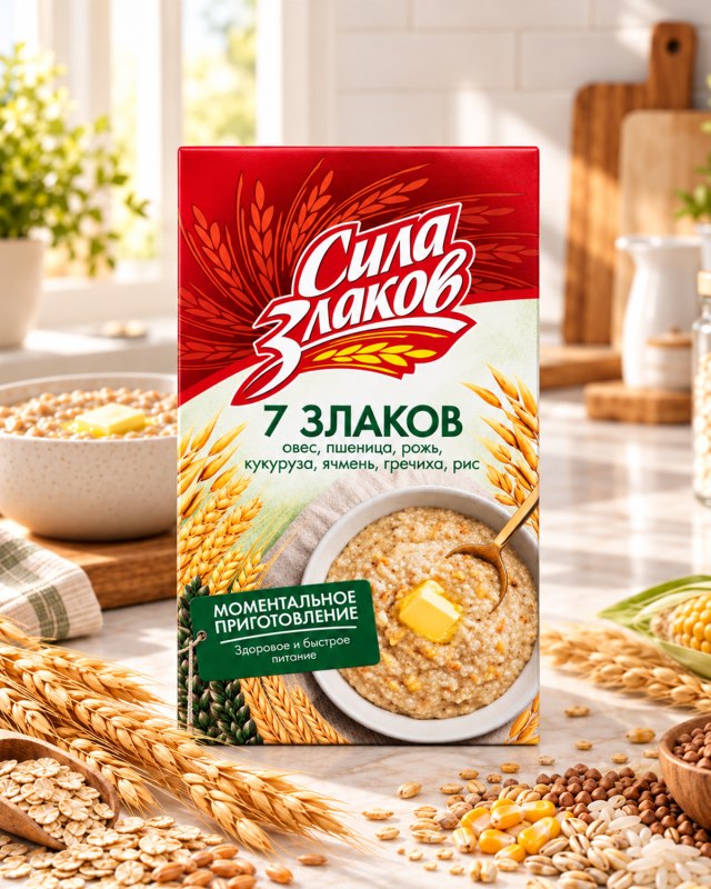 “СИЛА ЗЛАКОВ” Овсяные хлопья 7 злаков 400г