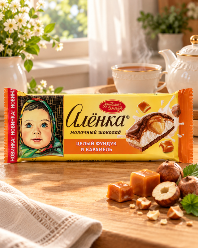 "АЛЁНКА" Шоколад молочный Целый фундук и карамель 150г