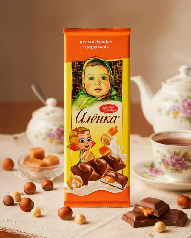 "АЛЁНКА" Шоколад молочный Целый фундук и карамель 165gr