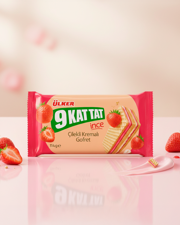 ULKER Вафли со вкусом клубники 114гр.