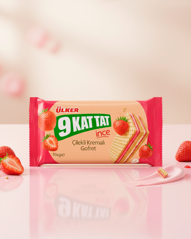 ULKER Вафли со вкусом клубники 114гр.