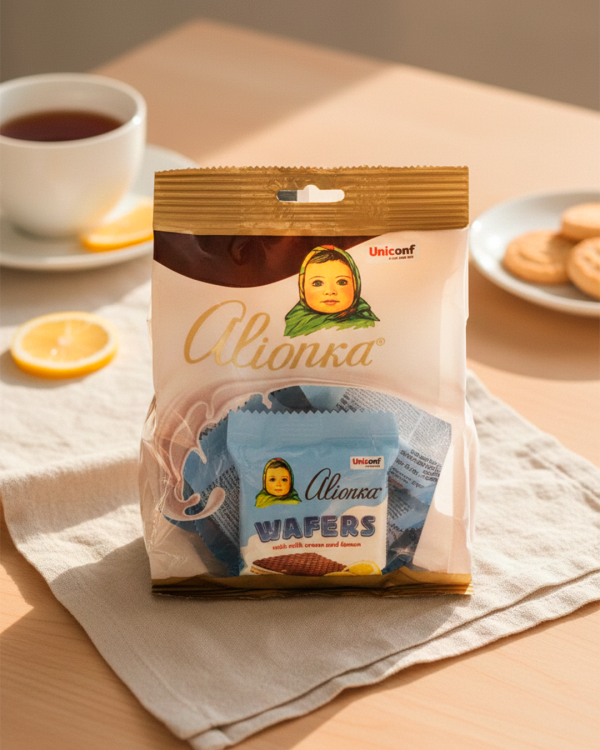 Вафельные конфеты "Аленка" с молоком и лимоном, 200 гp