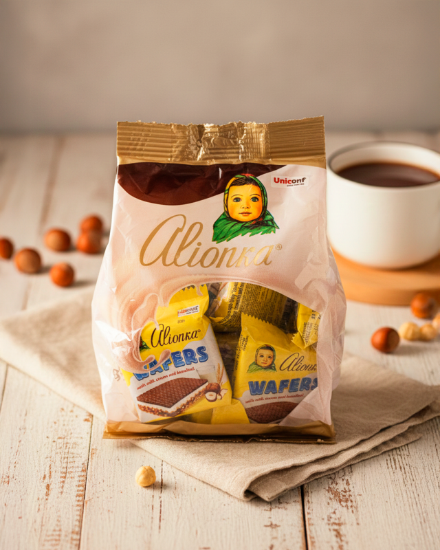 Вафли "АЛЁНКА" с фундуком и вкусом какао, 200 гp