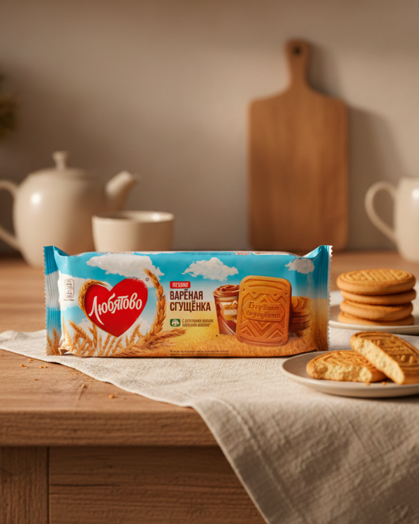 ЛЮБЯТОВО Печенье вкус Сгущенка 220г